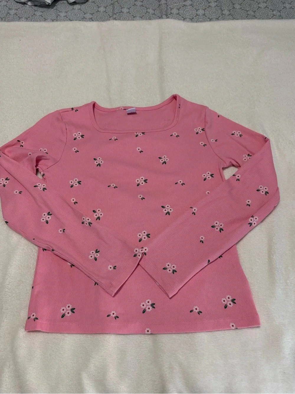 Old Navy Pink Floral Long-Sleeve Shirt